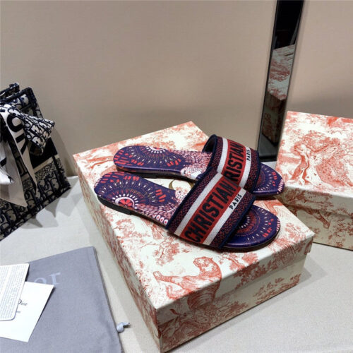 High Quality Luxury Dior Embroidered Sandals And Slippers – Style 60038 product detail