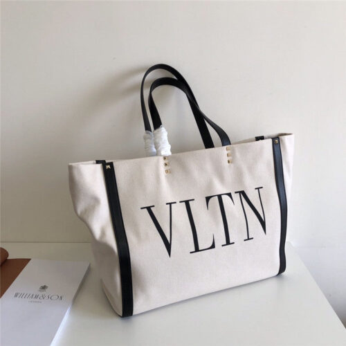 High Quality Luxury Valentino Canvas Shopping Bag alternate view