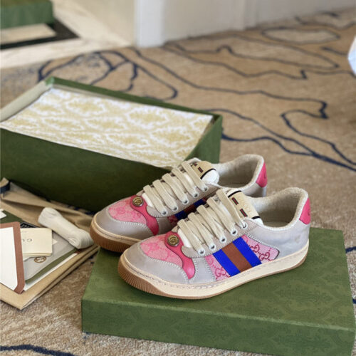 High Quality Luxury Gucci Screener Leather Sneaker Womens