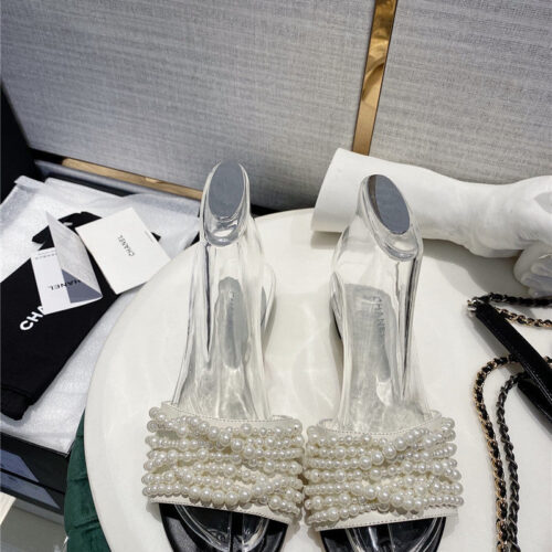 High Quality Luxury Chanel Pearl Slippers Shoes Fake Shoes product detail