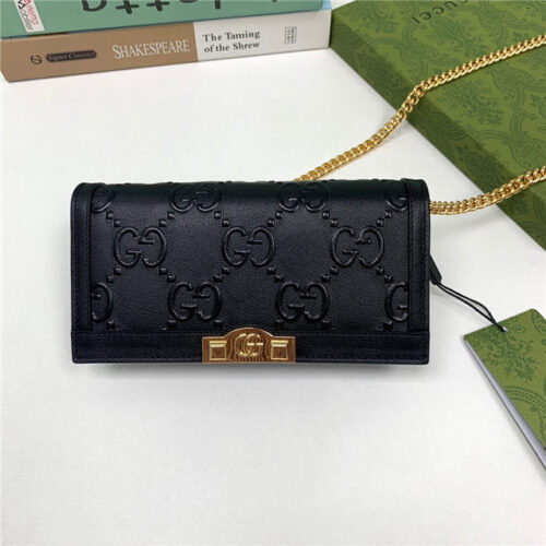 High Quality Luxury Gucci GG Wallet With Chain (Varied Colors)