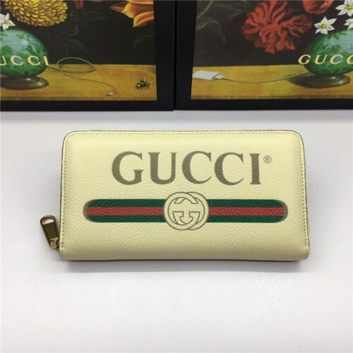 High Quality Luxury Gucci Print Leather Zip Around Wallet (Varied Colors) product detail