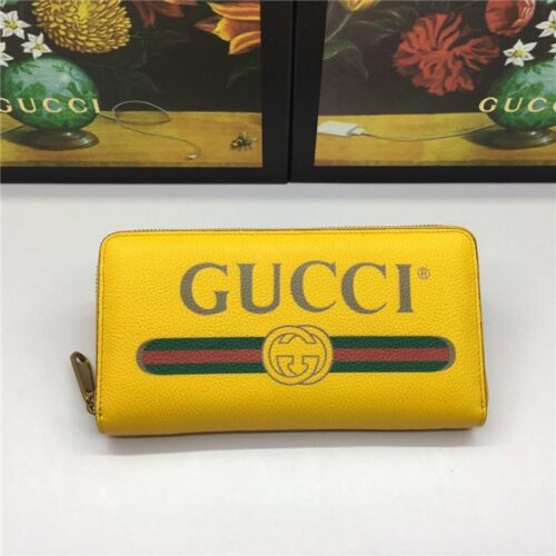 High Quality Luxury Gucci Print Leather Zip Around Wallet (Varied Colors) product detail