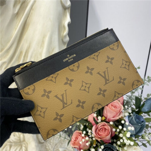 High Quality Luxury Louis Vuitton Slim Purse Monogram Reverse