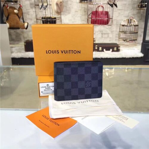 High Quality Luxury Louis Vuitton Damier Graphite Multiple For Bills And Credit Card
