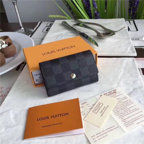High Quality Luxury Louis Vuitton Damier Graphite 6 Key Holder