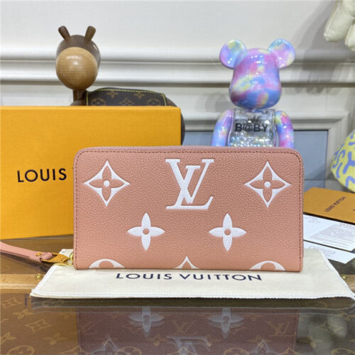 High Quality Luxury Louis Vuitton Zippy Wallet Pink/Cream