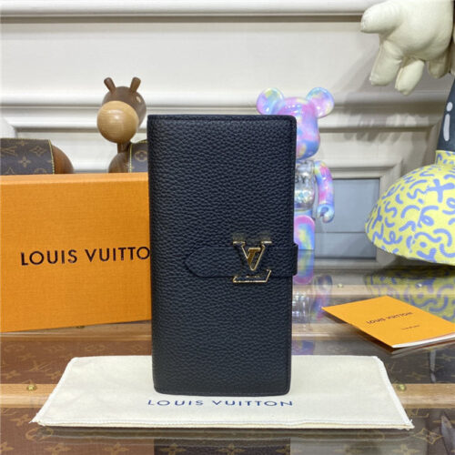 High Quality Luxury Louis Vuitton Vertical Wallet Black