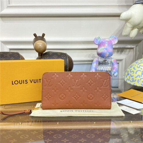 High Quality Luxury Louis Vuitton Zippy Wallet Cognac Brown
