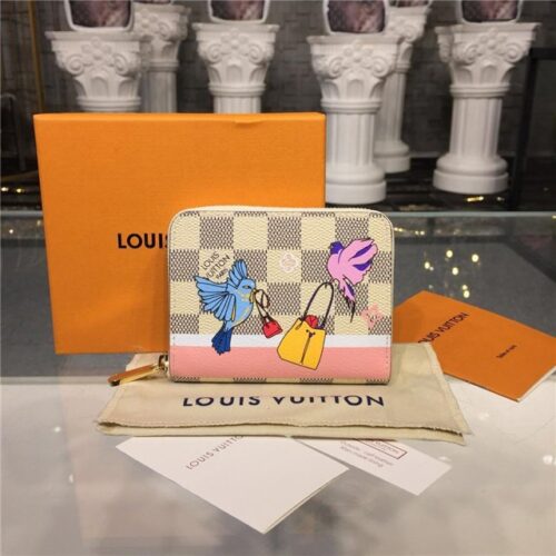 High Quality Luxury Louis Vuitton Zippy Azur Canvas Coin Purse