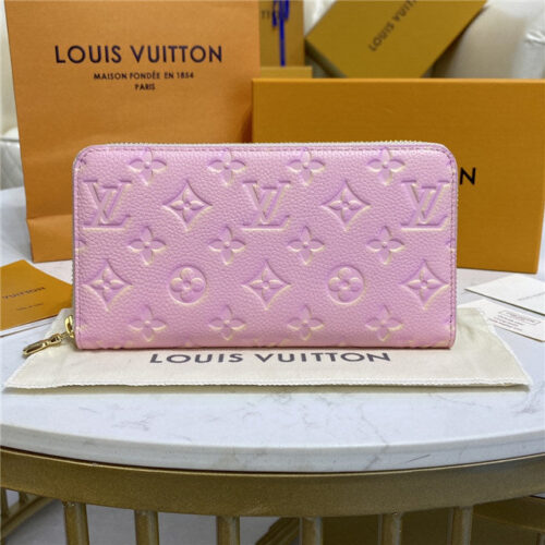 High Quality Luxury Louis Vuitton Zippy Wallet Pink