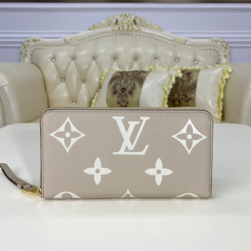 High Quality Luxury Louis Vuitton Zippy Wallet Empreinte Dove/Cream