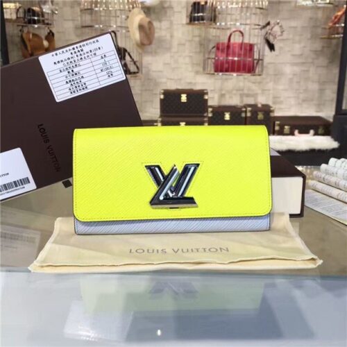 High Quality Luxury Louis Vuitton Twist Wallet (Acid Yellow)