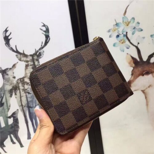 High Quality Luxury Louis Vuitton Zip Compact Wallet (Damier Ebene) product detail