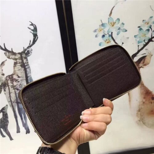 High Quality Luxury Louis Vuitton Zip Compact Wallet (Damier Ebene) product detail
