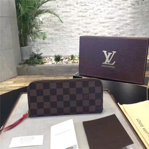 High Quality Luxury Louis Vuitton Damier Clemence Wallet Brown