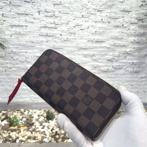 High Quality Luxury Louis Vuitton Damier Clemence Wallet Brown alternate view