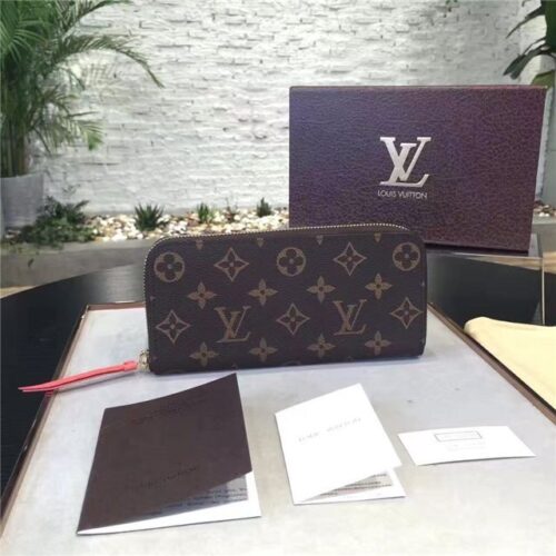 High Quality Luxury Louis Vuitton Monogram Clemence Wallet Poppy