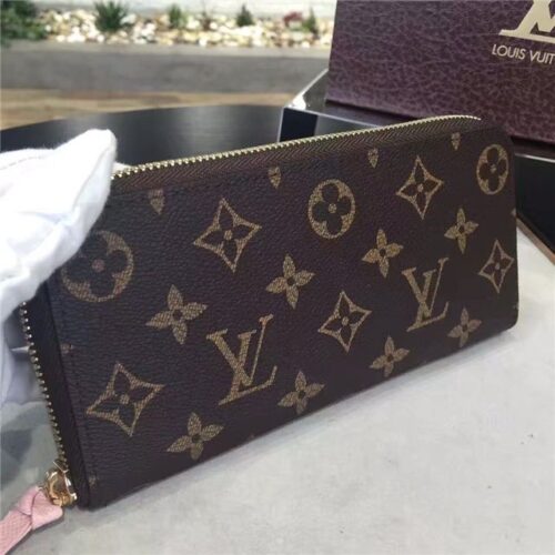 High Quality Luxury Louis Vuitton Monogram Clemence Wallet Rose Ballerine alternate view