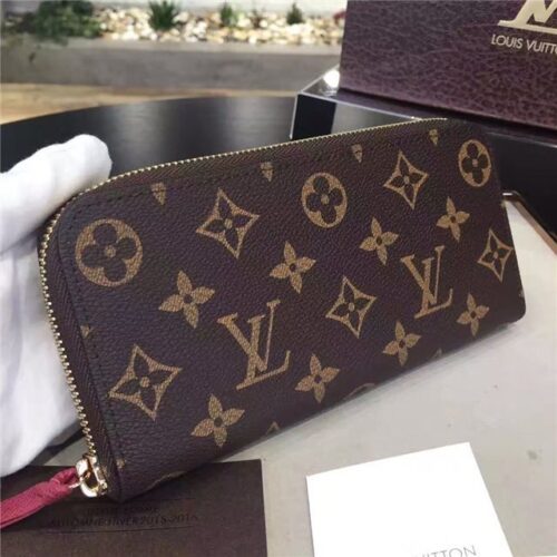 High Quality Luxury Louis Vuitton Monogram Clemence Wallet Fuchsia alternate view