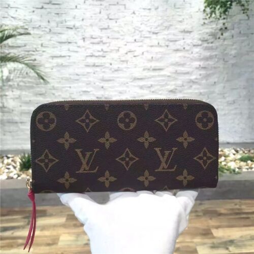 High Quality Luxury Louis Vuitton Monogram Clemence Wallet Hot Pink alternate view