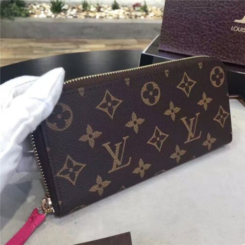 High Quality Luxury Louis Vuitton Monogram Clemence Wallet Hot Pink product detail