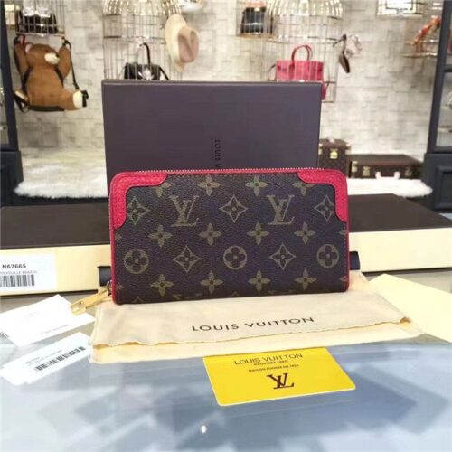 High Quality Luxury Louis Vuitton Zippy Wallet Retiro Poppy