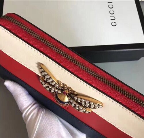 High Quality Luxury Gucci Queen Margaret Leather Zip Around Wallet (Varied Colors) product detail