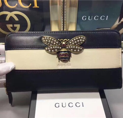 High Quality Luxury Gucci Queen Margaret Leather Zip Around Wallet (Varied Colors) product detail