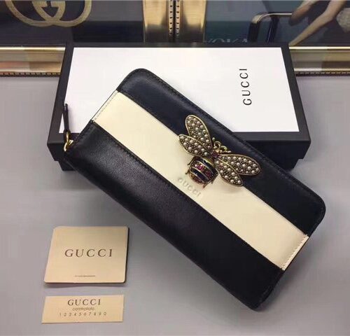 High Quality Luxury Gucci Queen Margaret Leather Zip Around Wallet (Varied Colors) product detail