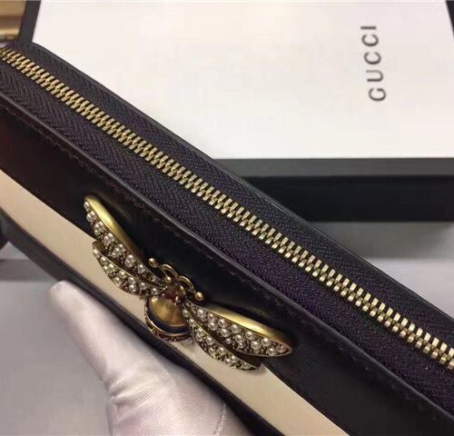 High Quality Luxury Gucci Queen Margaret Leather Zip Around Wallet (Varied Colors) product detail