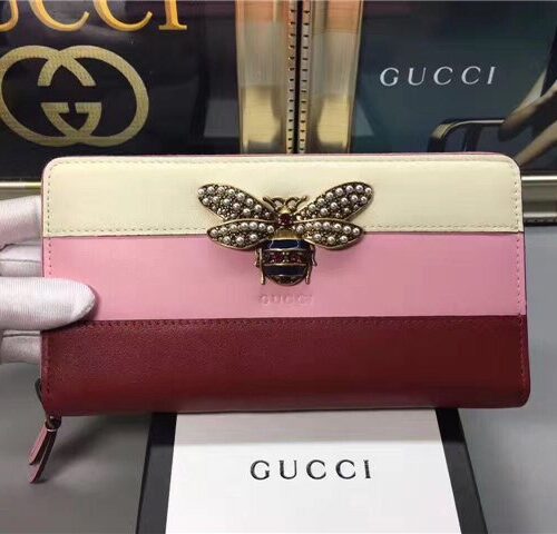 High Quality Luxury Gucci Queen Margaret Leather Zip Around Wallet (Varied Colors) product detail