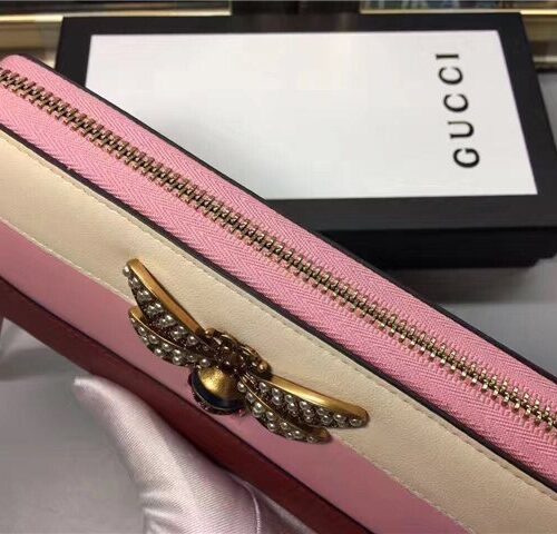 High Quality Luxury Gucci Queen Margaret Leather Zip Around Wallet (Varied Colors) product detail