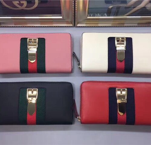 High Quality Luxury Gucci Sylvie Leather Zip Around Wallet (Varied Colors) product detail