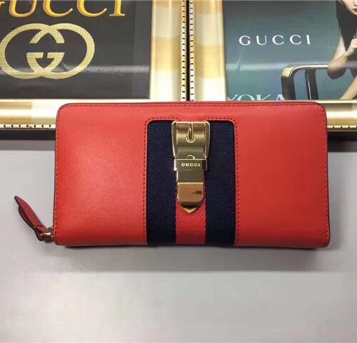 High Quality Luxury Gucci Sylvie Leather Zip Around Wallet (Varied Colors) product detail