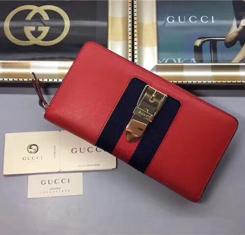High Quality Luxury Gucci Sylvie Leather Zip Around Wallet (Varied Colors) product detail