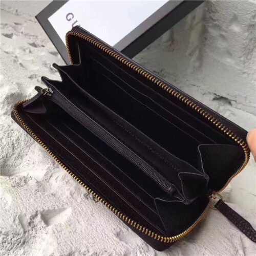 High Quality Luxury Gucci Leather Zip Around Wallet With Mouth (2 Colors) product detail