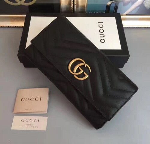 High Quality Luxury Gucci GG Marmont Continental Wallet (Varied Colors)