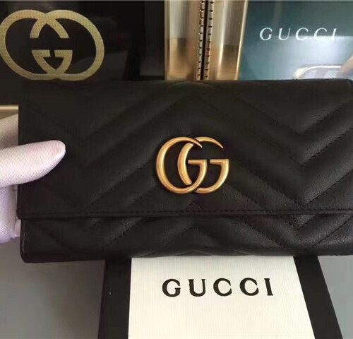 High Quality Luxury Gucci GG Marmont Continental Wallet (Varied Colors) alternate view