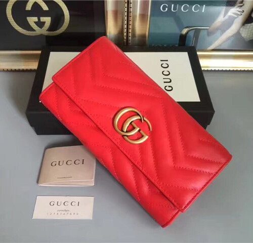 High Quality Luxury Gucci GG Marmont Continental Wallet (Varied Colors) product detail