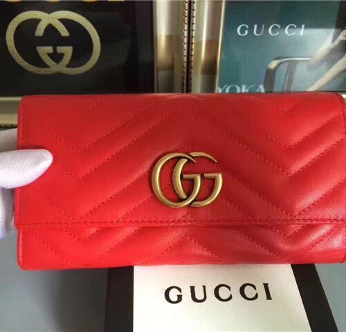 High Quality Luxury Gucci GG Marmont Continental Wallet (Varied Colors) product detail