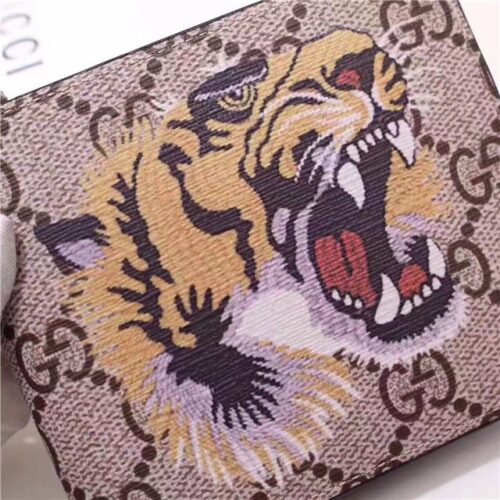 High Quality Luxury Gucci Tiger Print GG Supreme Wallet product detail