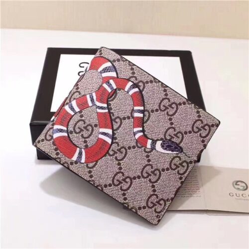 High Quality Luxury Gucci Snake Print GG Supreme Wallet