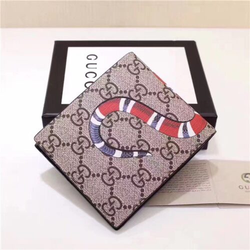 High Quality Luxury Gucci Snake Print GG Supreme Wallet alternate view