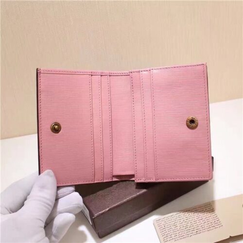 High Quality Luxury Gucci Card Case With Embroidered Face Pink product detail