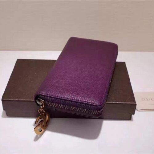 High Quality Luxury Gucci GG Marmont Purple Leather Wallet alternate view