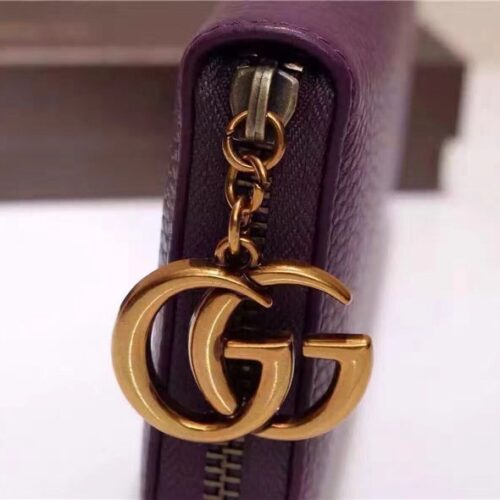 High Quality Luxury Gucci GG Marmont Purple Leather Wallet product detail