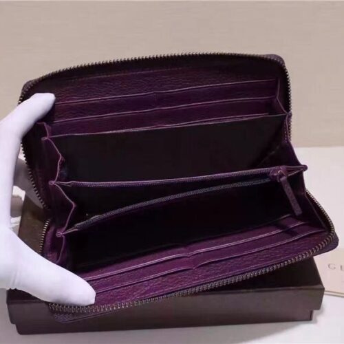 High Quality Luxury Gucci GG Marmont Purple Leather Wallet product detail