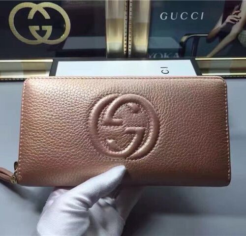 High Quality Luxury Gucci Soho Leather Zip Around Wallet (Varied Colors)