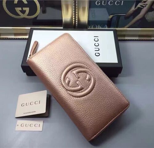 High Quality Luxury Gucci Soho Leather Zip Around Wallet (Varied Colors) alternate view